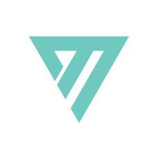 Teal logo with the letter 