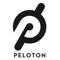 Black Peloton logo with a stylized 