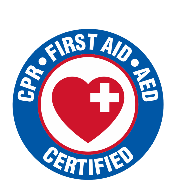 A logo that says cpr first aid aed certified