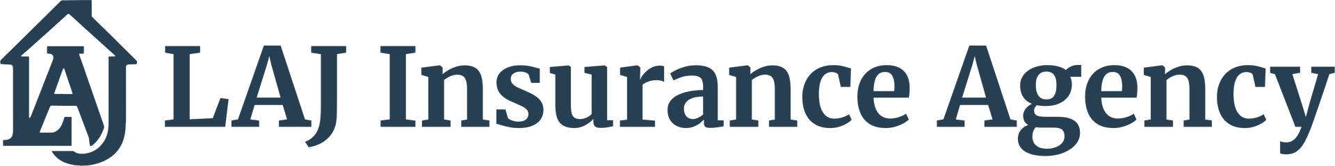 Logo for LAJ Insurance Agency: a house-shaped icon with the letters LAJ, next to the text "LAJ Insurance Agency."