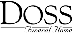 Doss Funeral Home logo in black script and serif text on white background