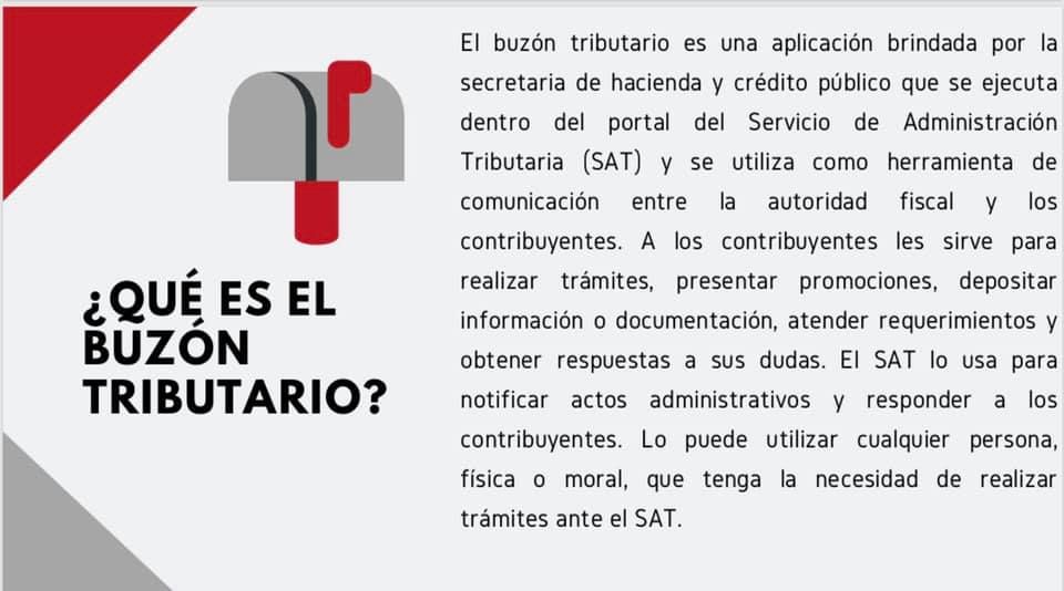 Gráfico: Buzón rojo y gris con el texto 