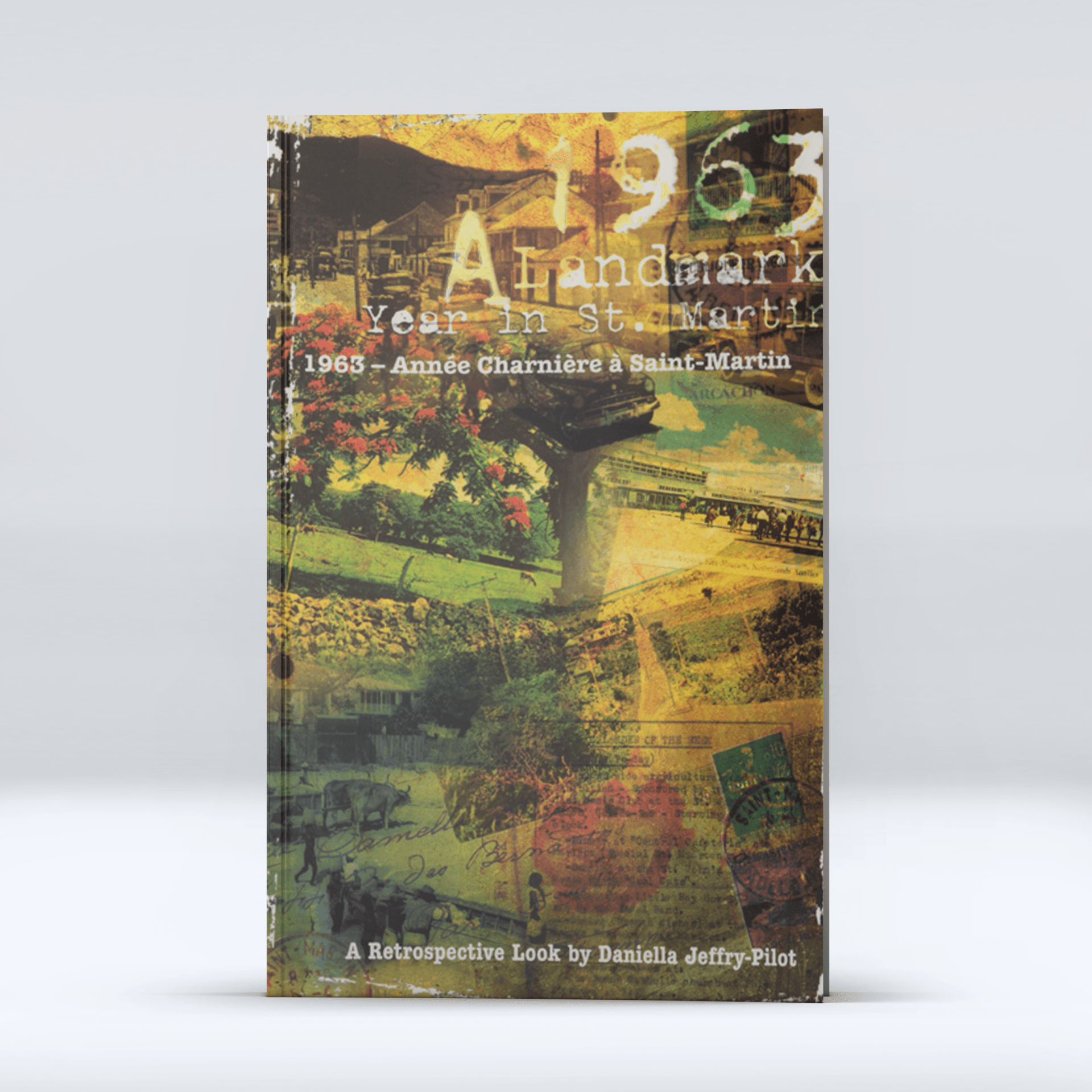 A book titled 1963 a landmark year in art sits on a white surface