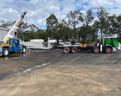 Drilling Site with two trucks — Drilling in Gatton, QLD