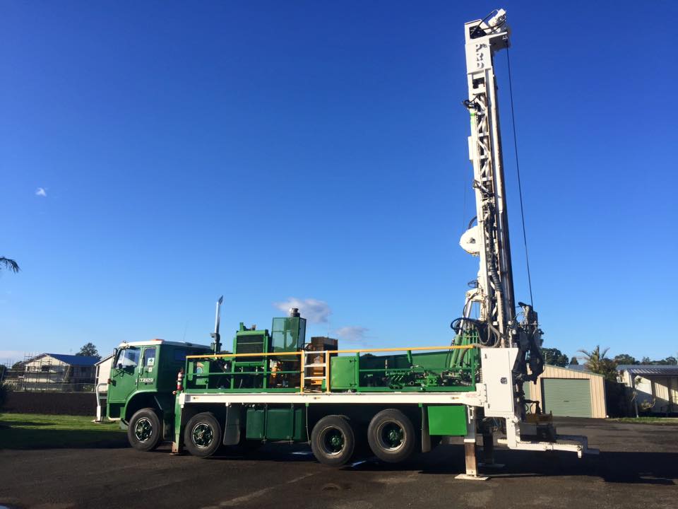 Green Crane Truck — Drilling in Gatton, QLD