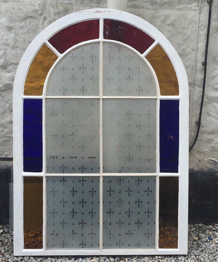 Stained Glass Arched Sash Window