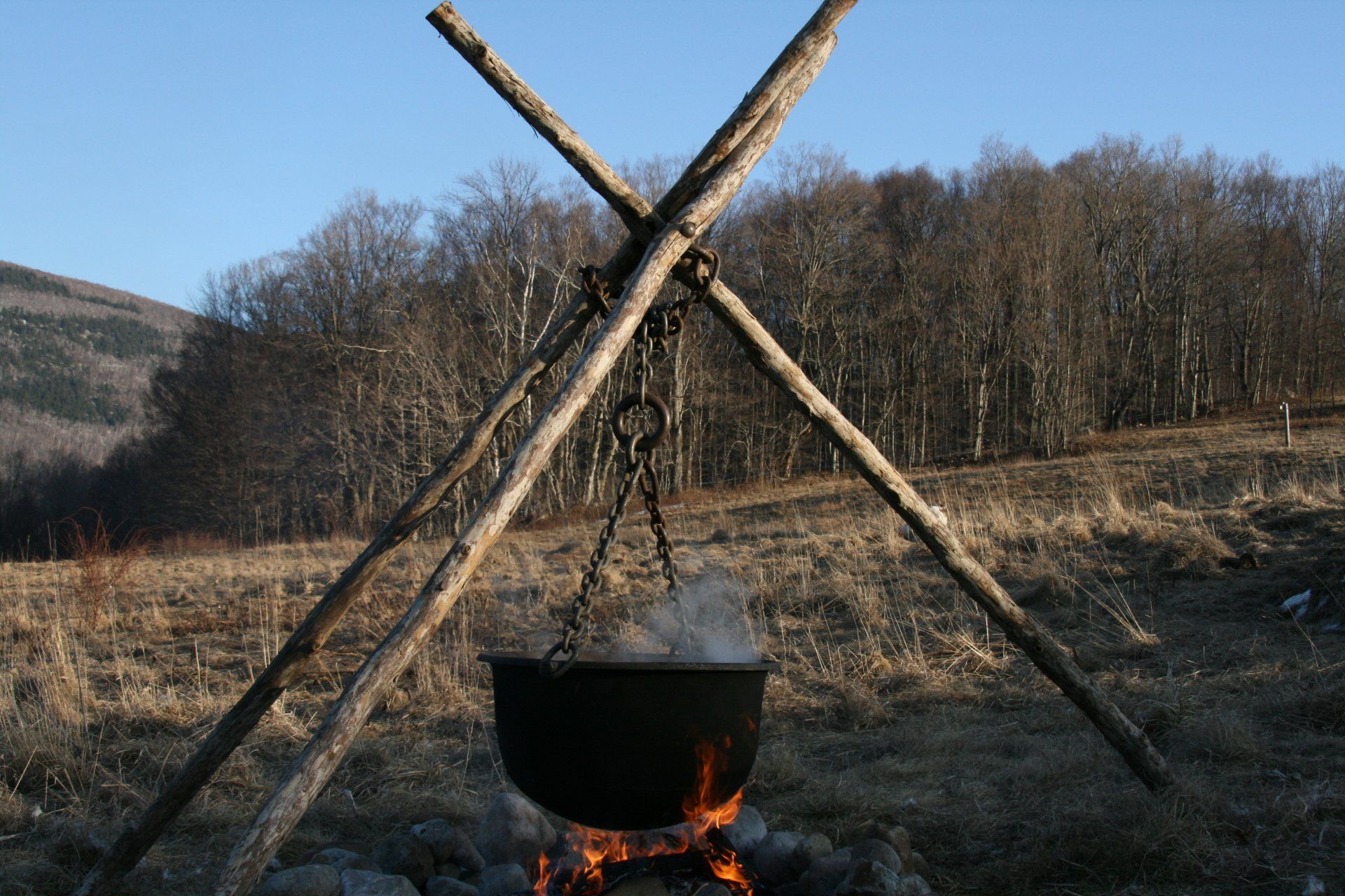 Old Way of Boiling Maple Sap