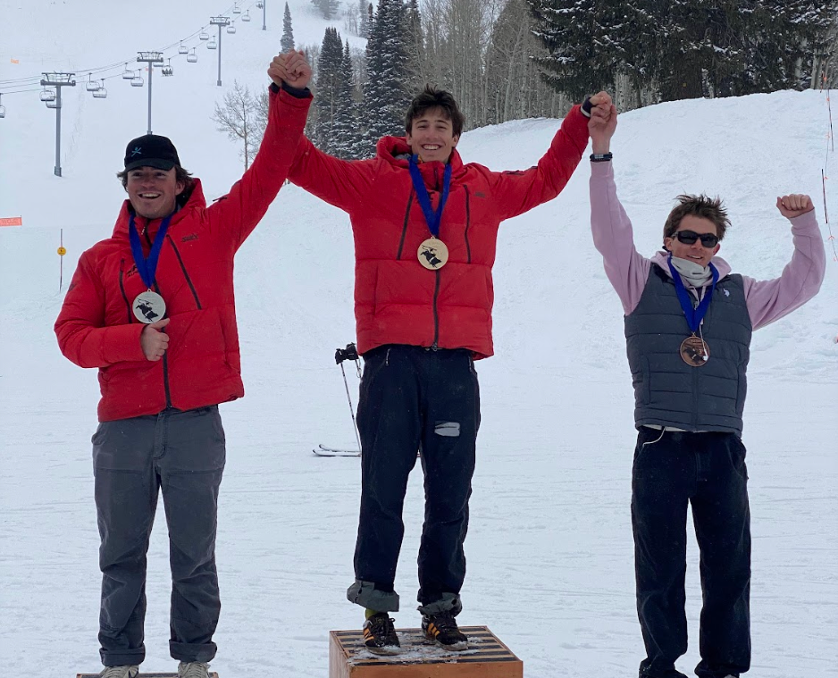 Tyler Howell and Max Meucci on the podium at WRJC in Targhee