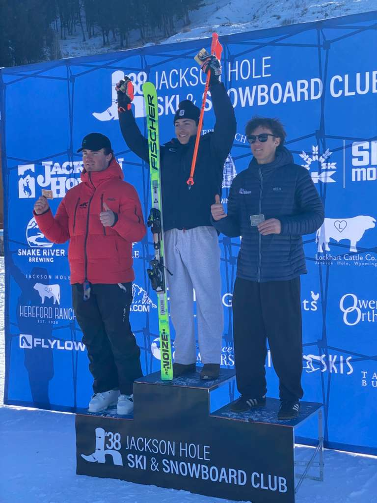 Max Meucci on the podium at Snow King