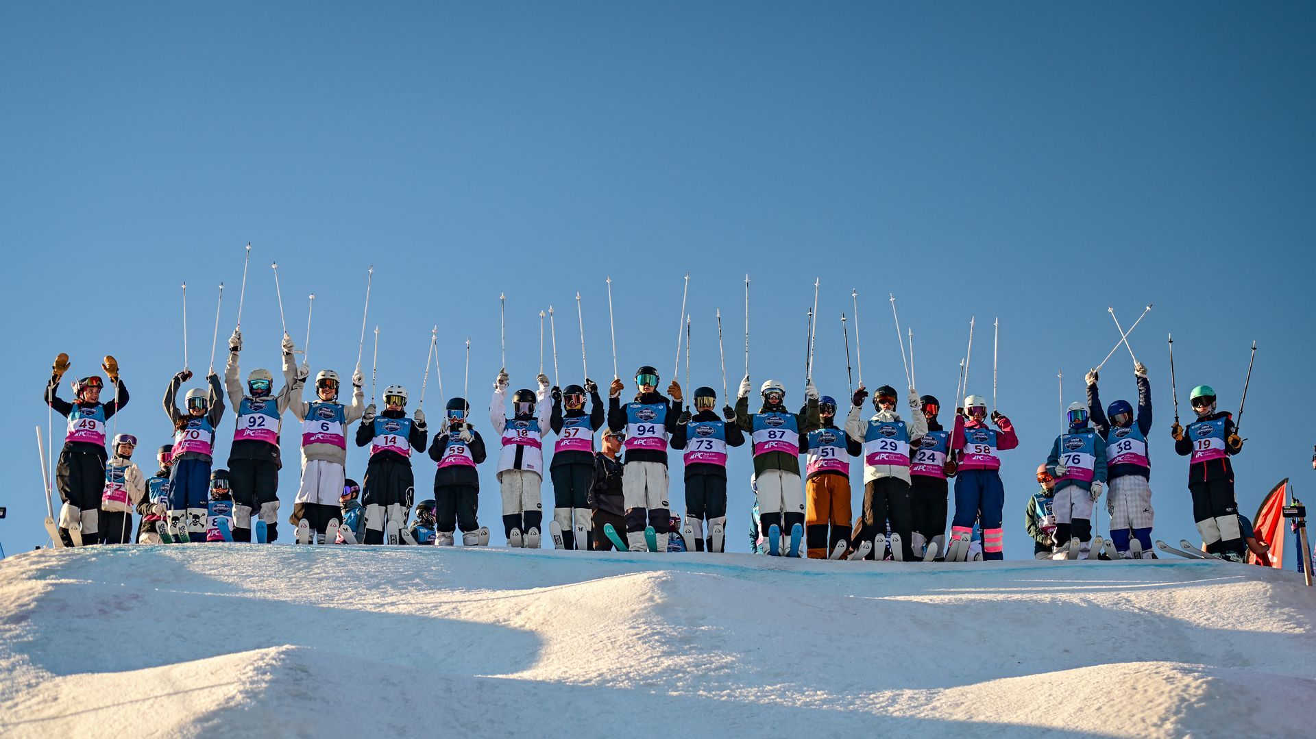 Athletes in the gate getting ready for training on finals day