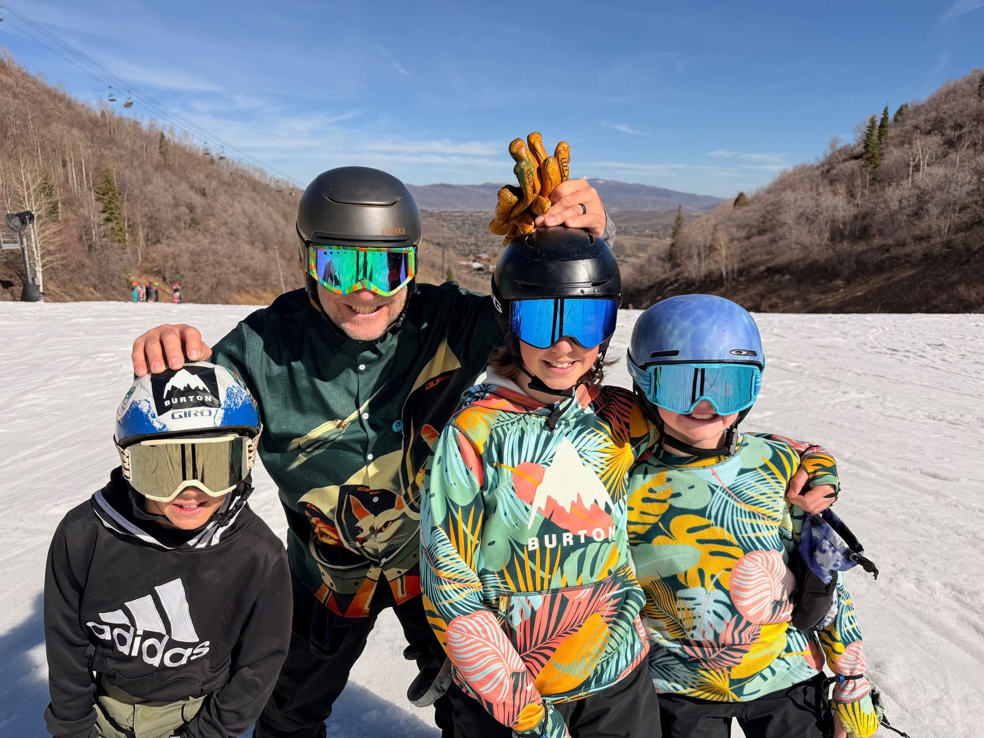 Coach Chris Davies, Hayden, Kaiya & Yasi- looking festive.