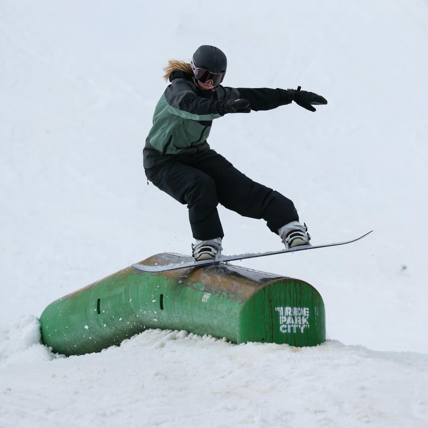 Athlete on rail at Park City Mountain