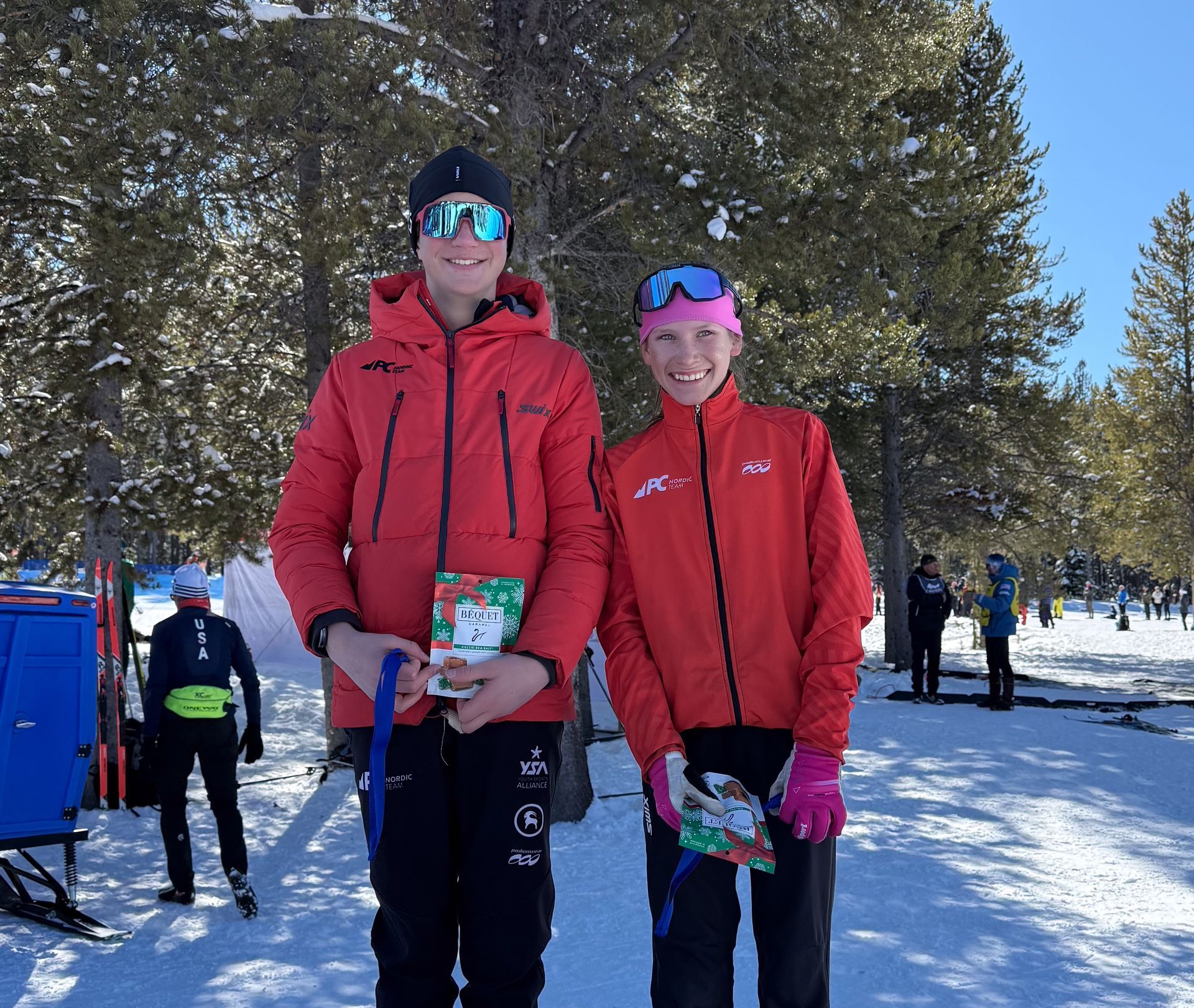 Miles Taylor and Mira Smeyak both won the U14 West Yellowstone Classic Race