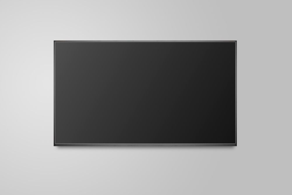 Black, Rectangular Television Mounted On A Light Gray Wall — Kennedy Amplifier Hire Service In South Mackay, QLD