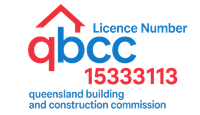 QBCC logo with license number 15333113. Red and blue text with a house symbol.