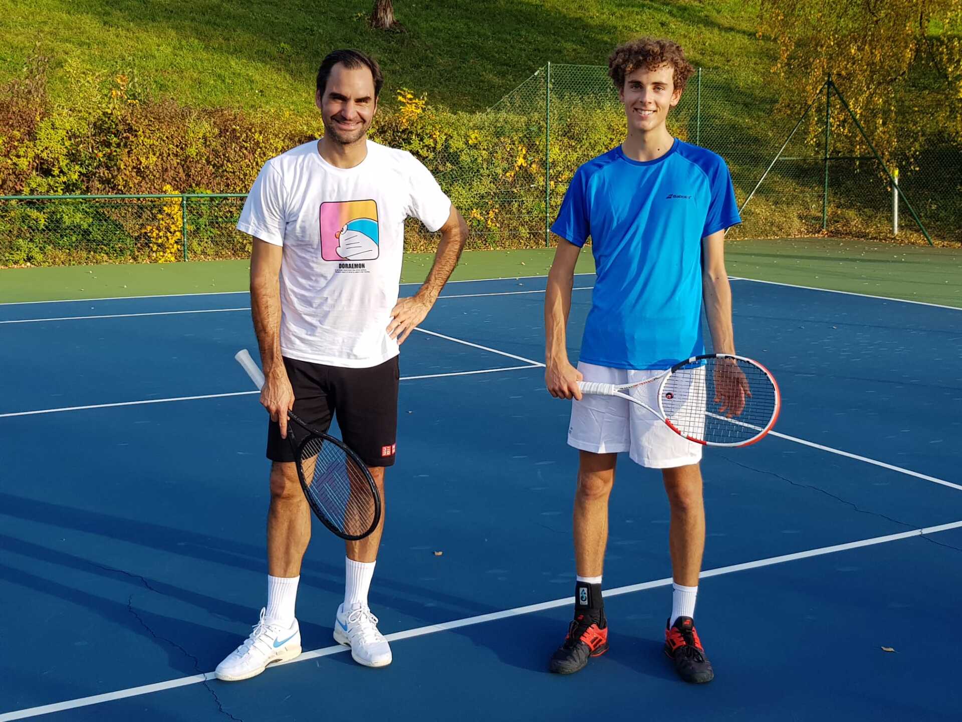 Training mit Roger Federer