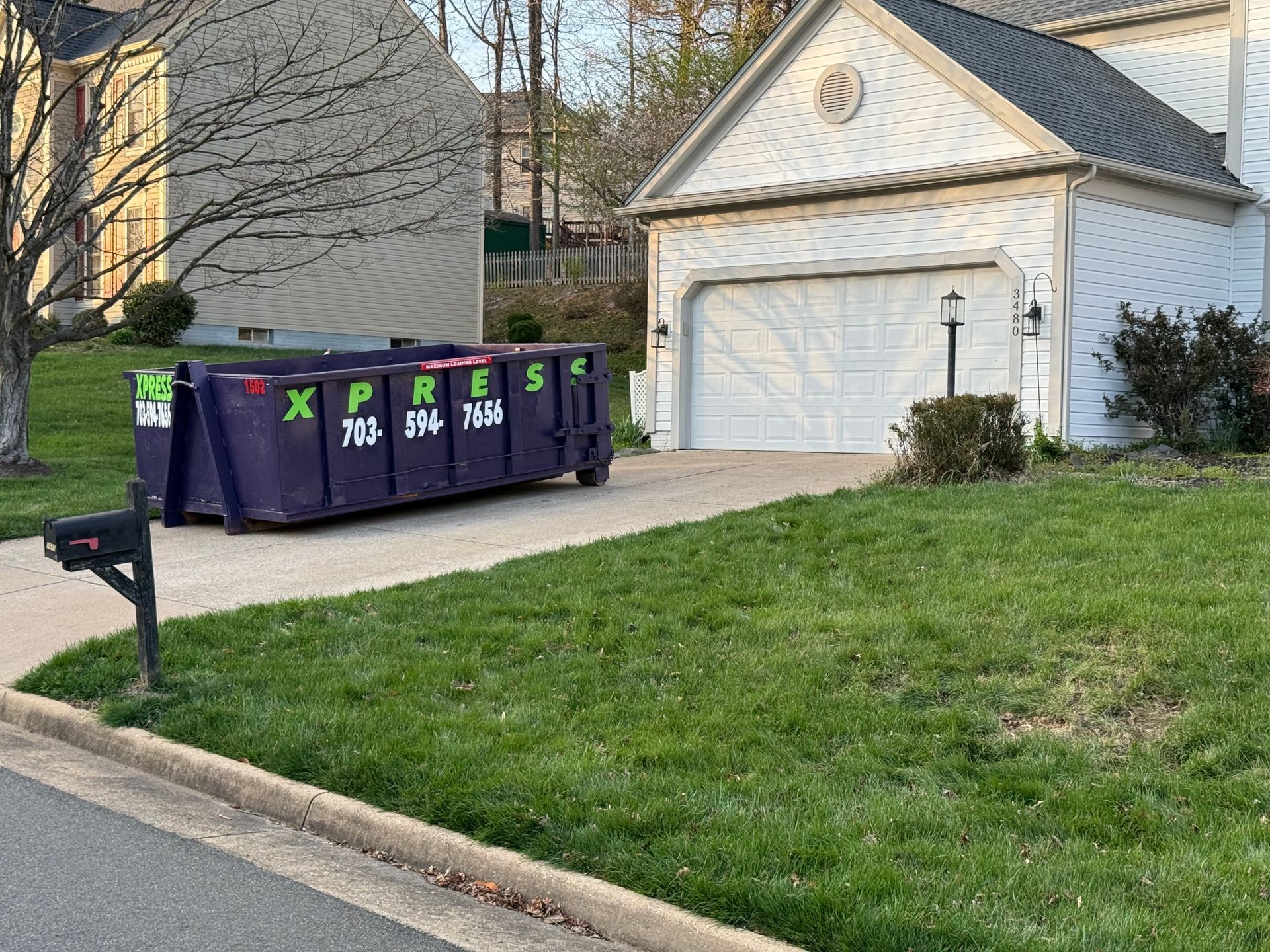dumpster rental Northern Virginia driveway delivery