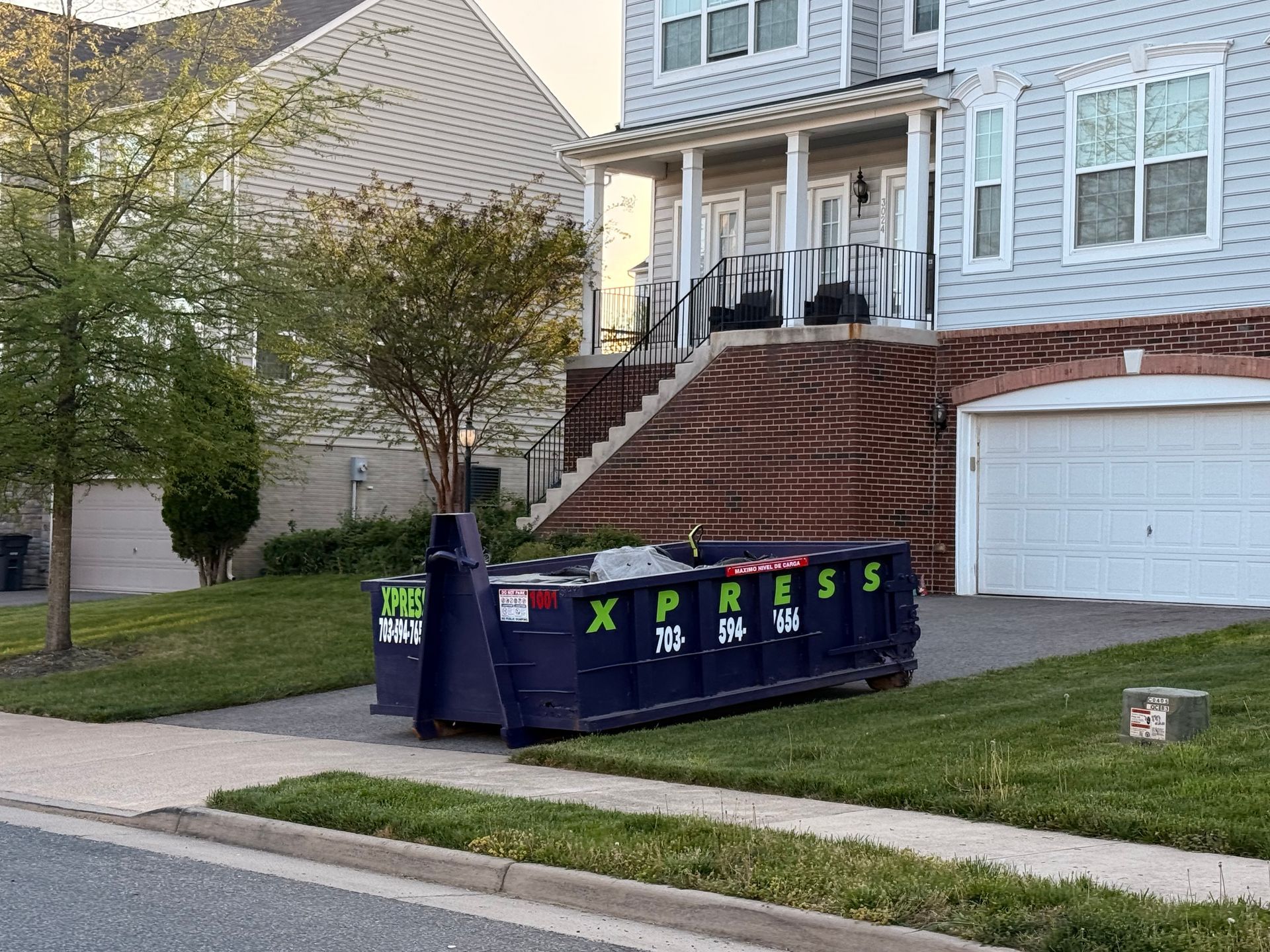 10-yard dumpster in Prince William County, VA for residential cleanout and small renovation project