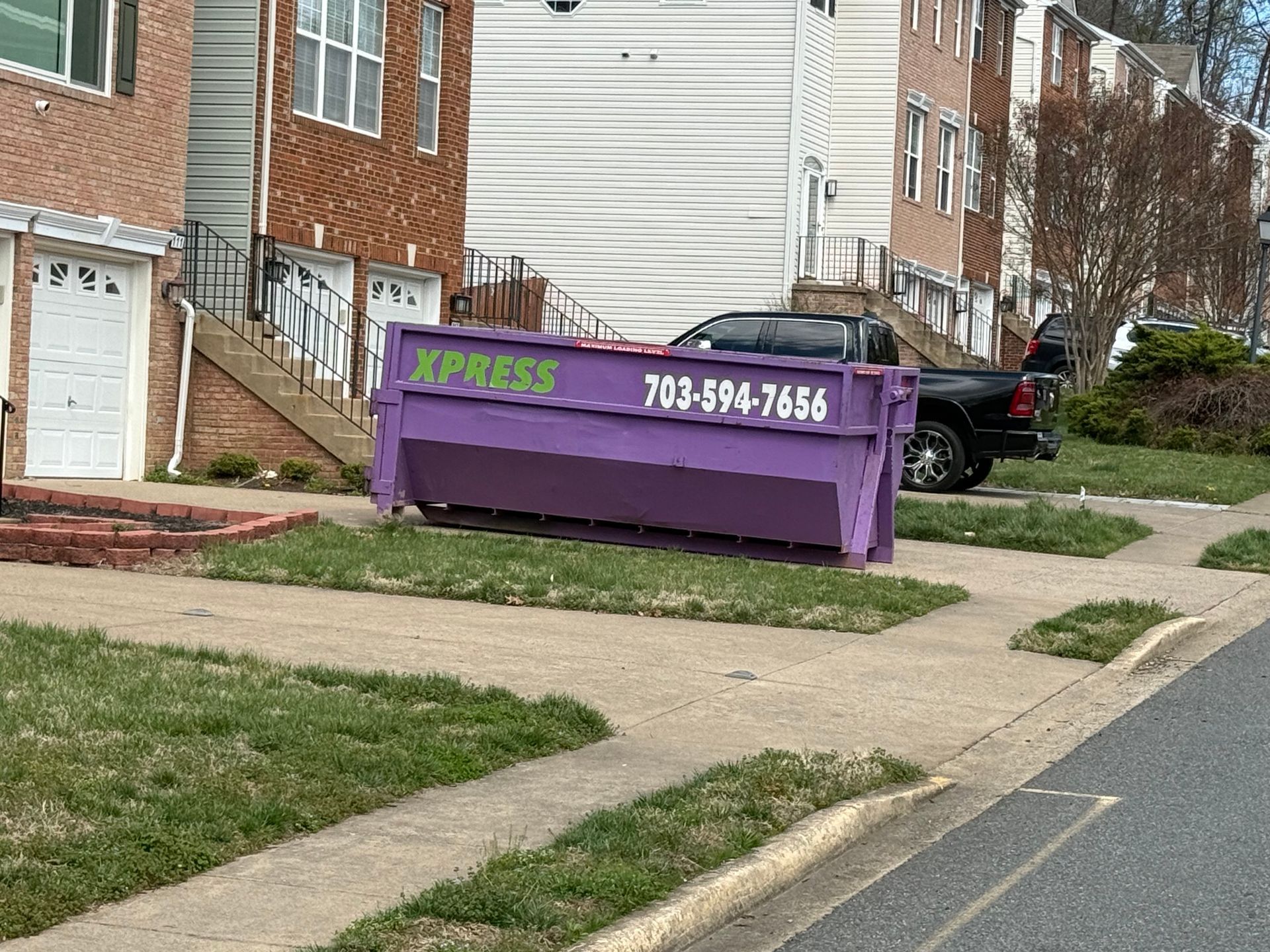 residential dumpster rental in Stafford VA driveway for home cleanout and junk removal