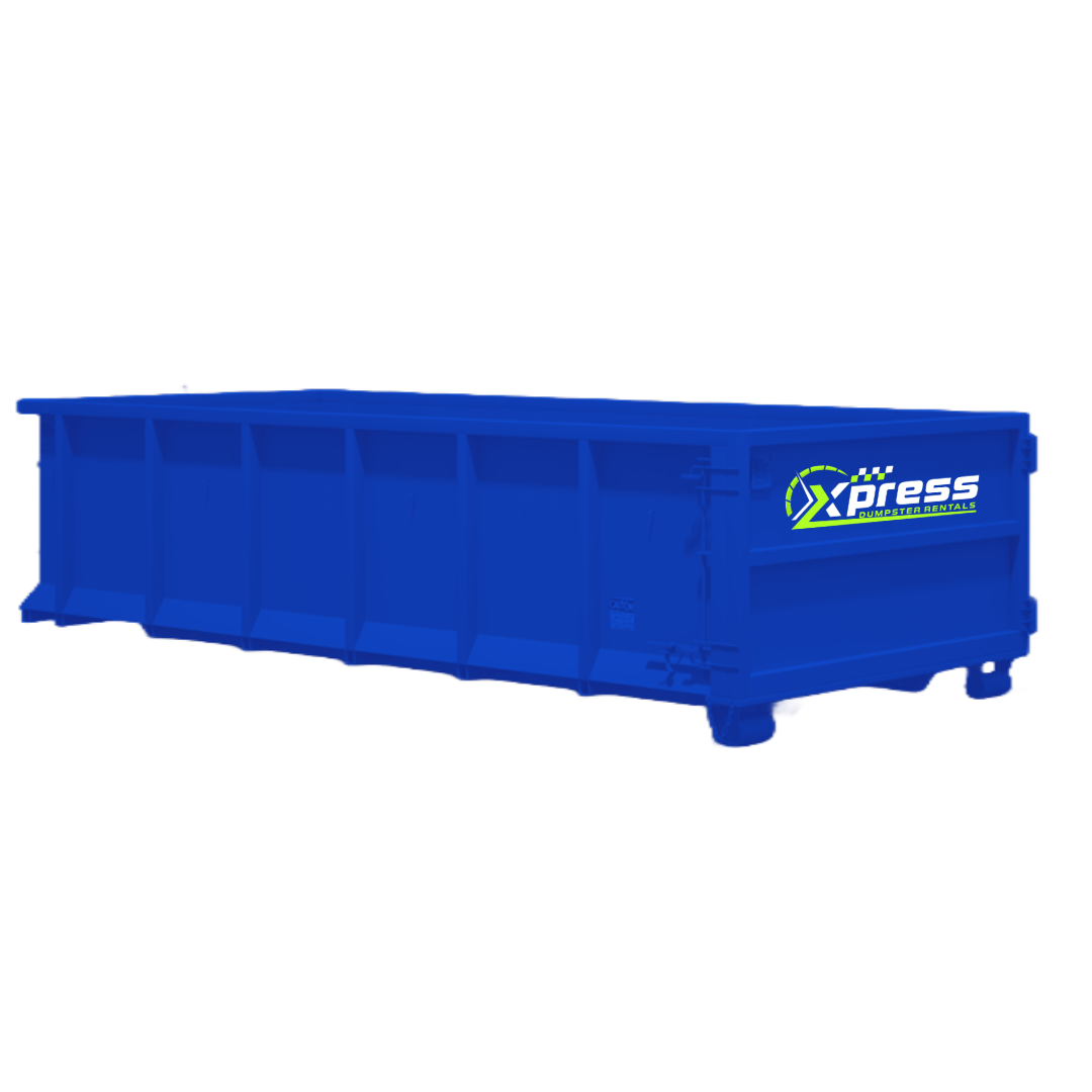 Spacious 20-yard dumpster from Xpress Dumpster Rentals, suitable for larger home renovations and construction projects