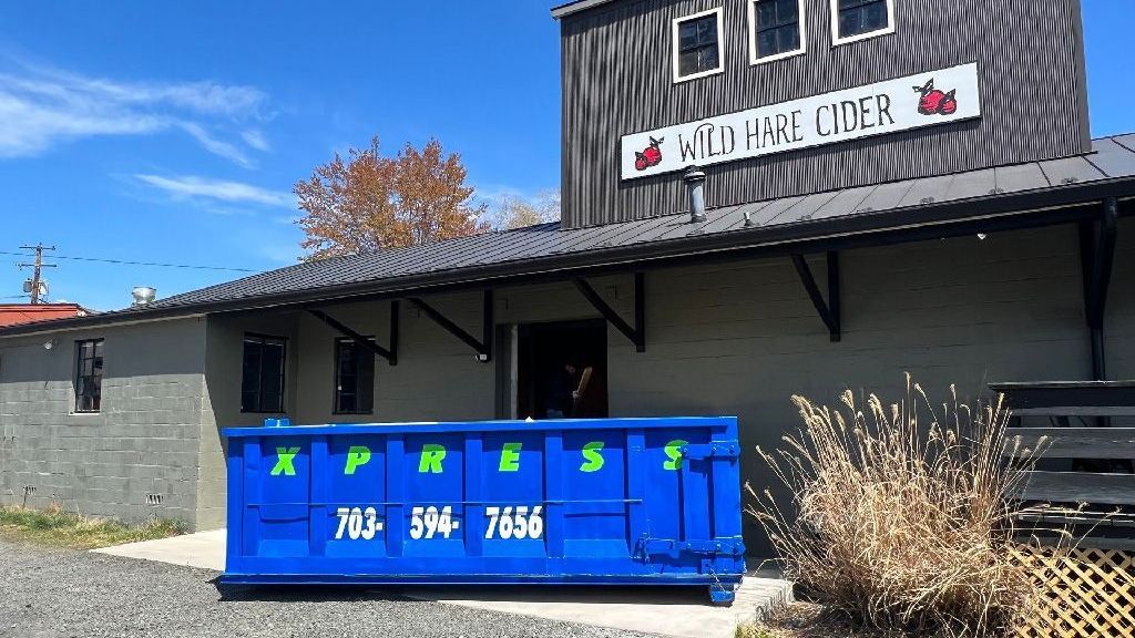 25 yard commercial dumpster rental in Warrenton VA  at a brewery