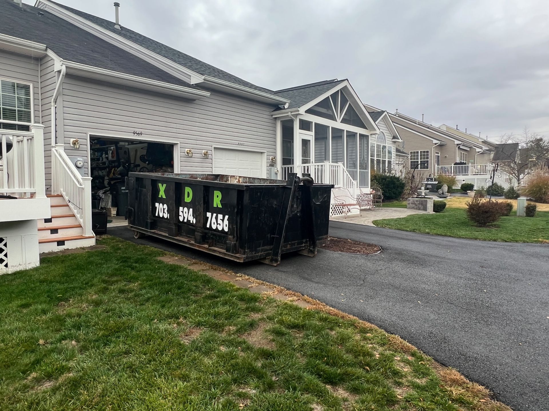 10 yard dumpster in New Bristow Village for yard debris