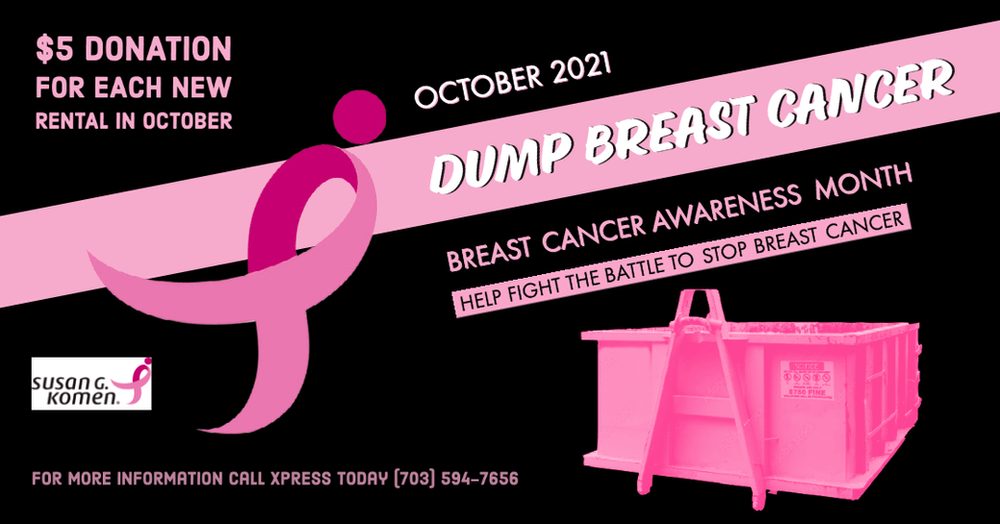 a poster for dump breast cancer awareness month .