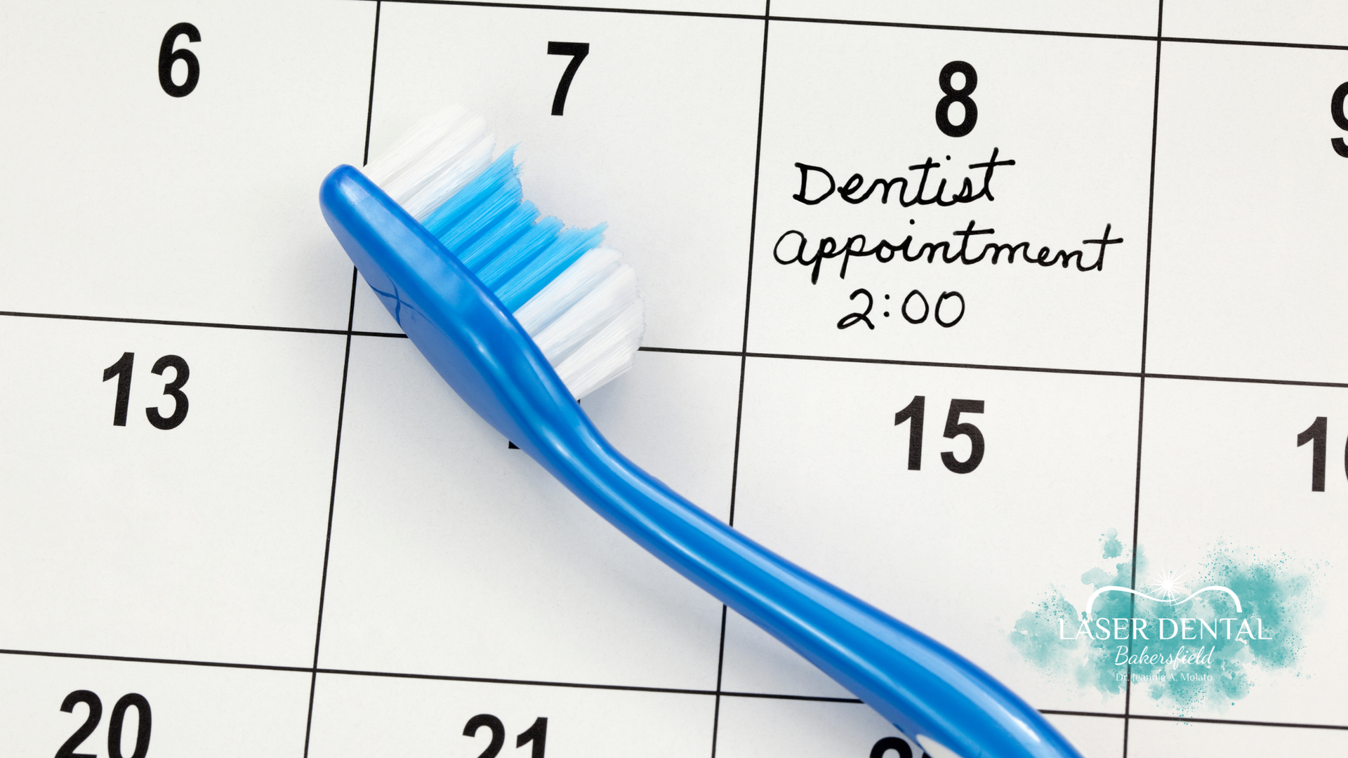 Blue toothbrush on a calendar marked