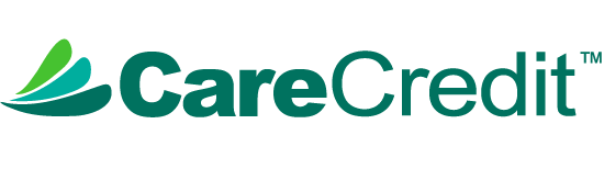 CareCredit logo with teal text and a green and teal leaf design.