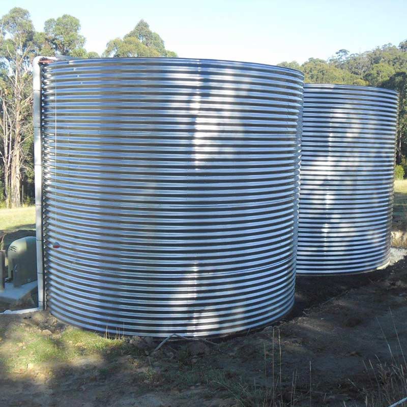 two stainless steel tanks