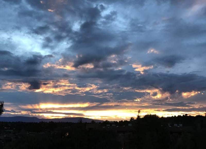 A sunset with a lot of clouds in the sky