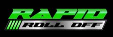 A green and silver logo for Rapid Roll Off Rentals, LLC.