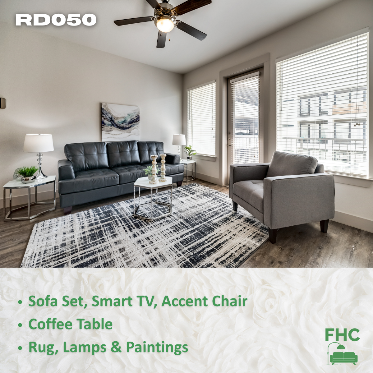 A living room with a couch a chair and a coffee table