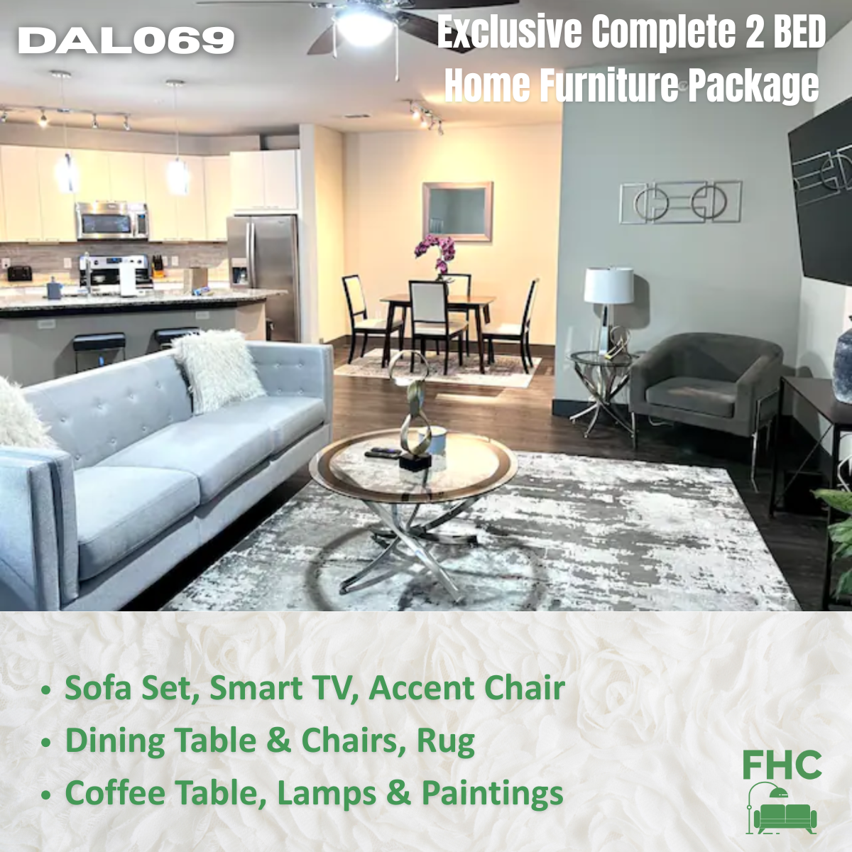 Interior of a furnished two-bedroom home