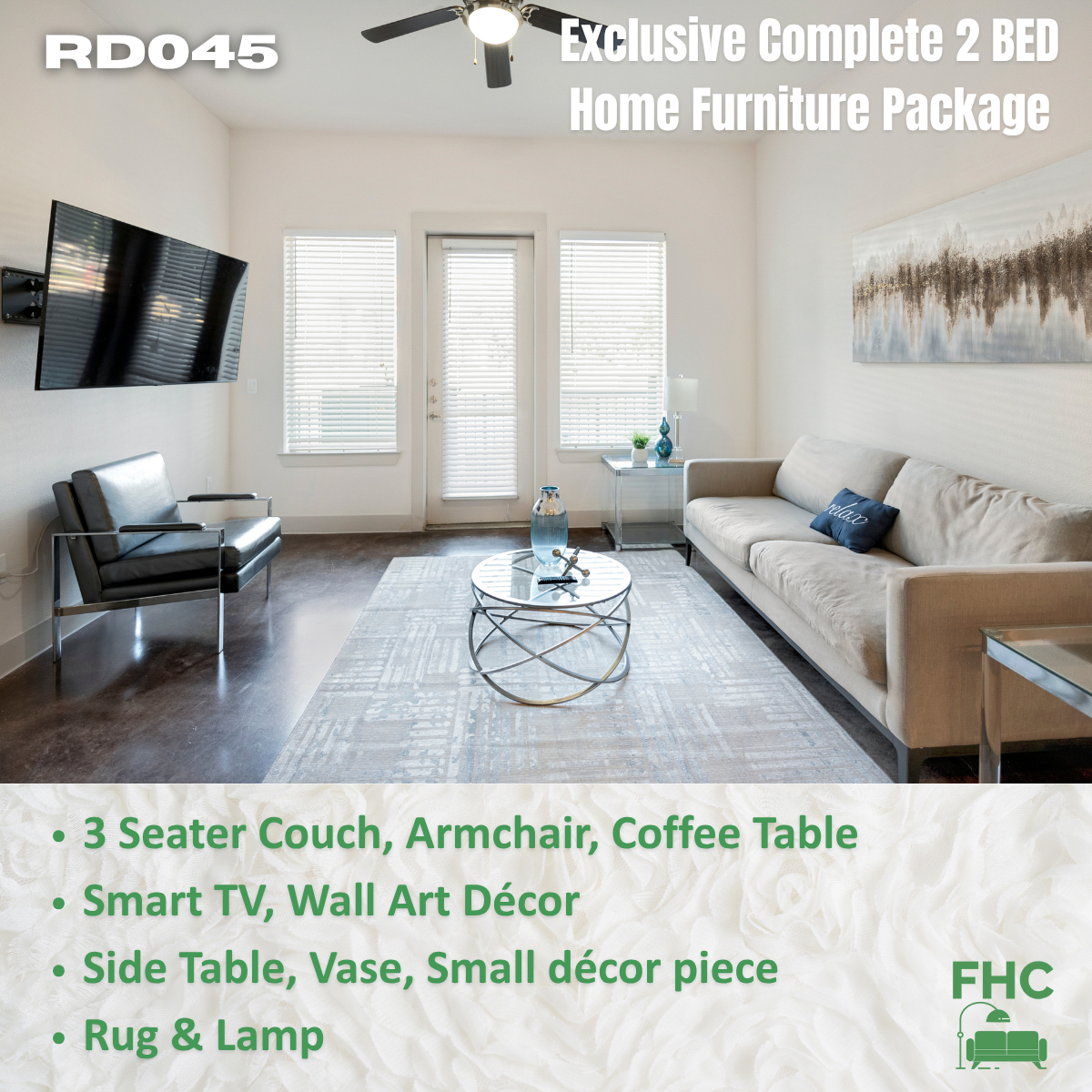 Living room with furniture package: 