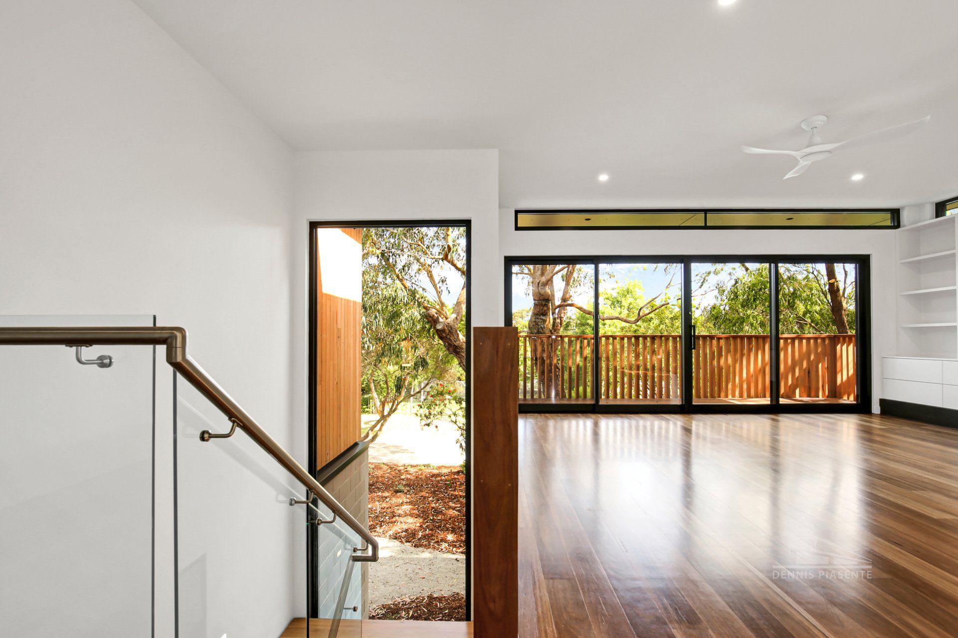 There is a staircase leading up to the second floor of the house.
