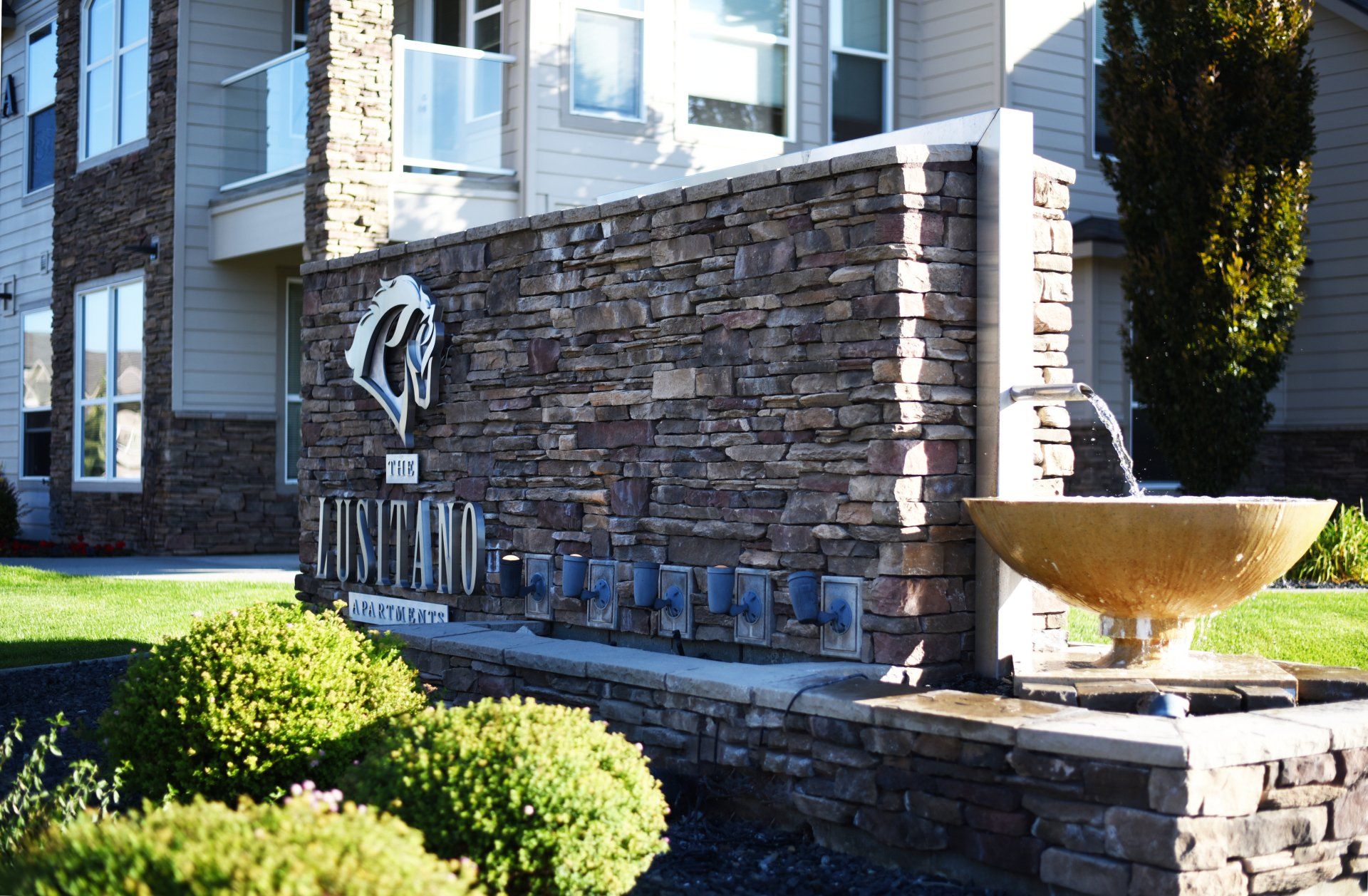 Lusitano Apartment sign on wall