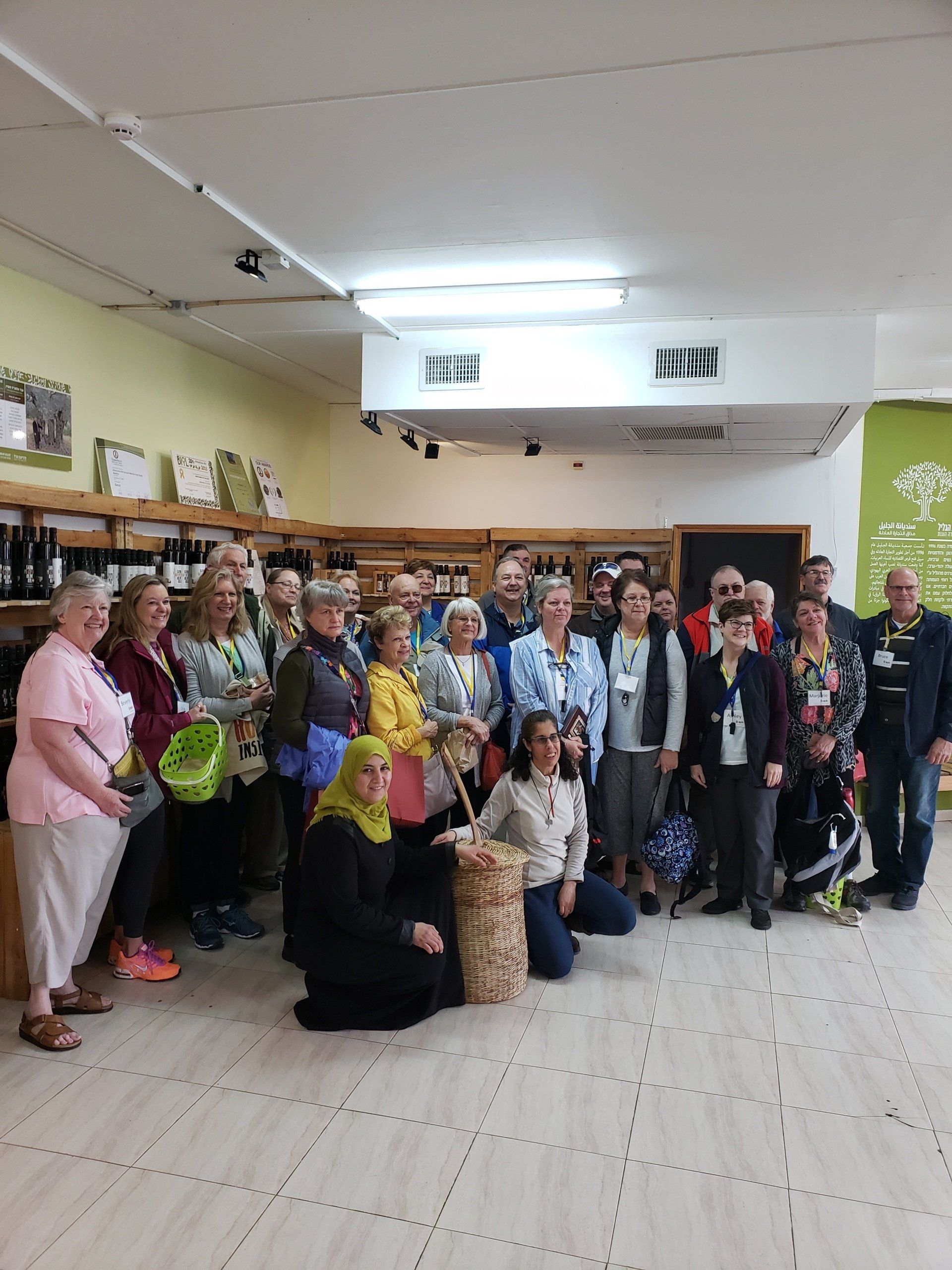 A group visits the Sindyanna workshop in Cana, Israel
