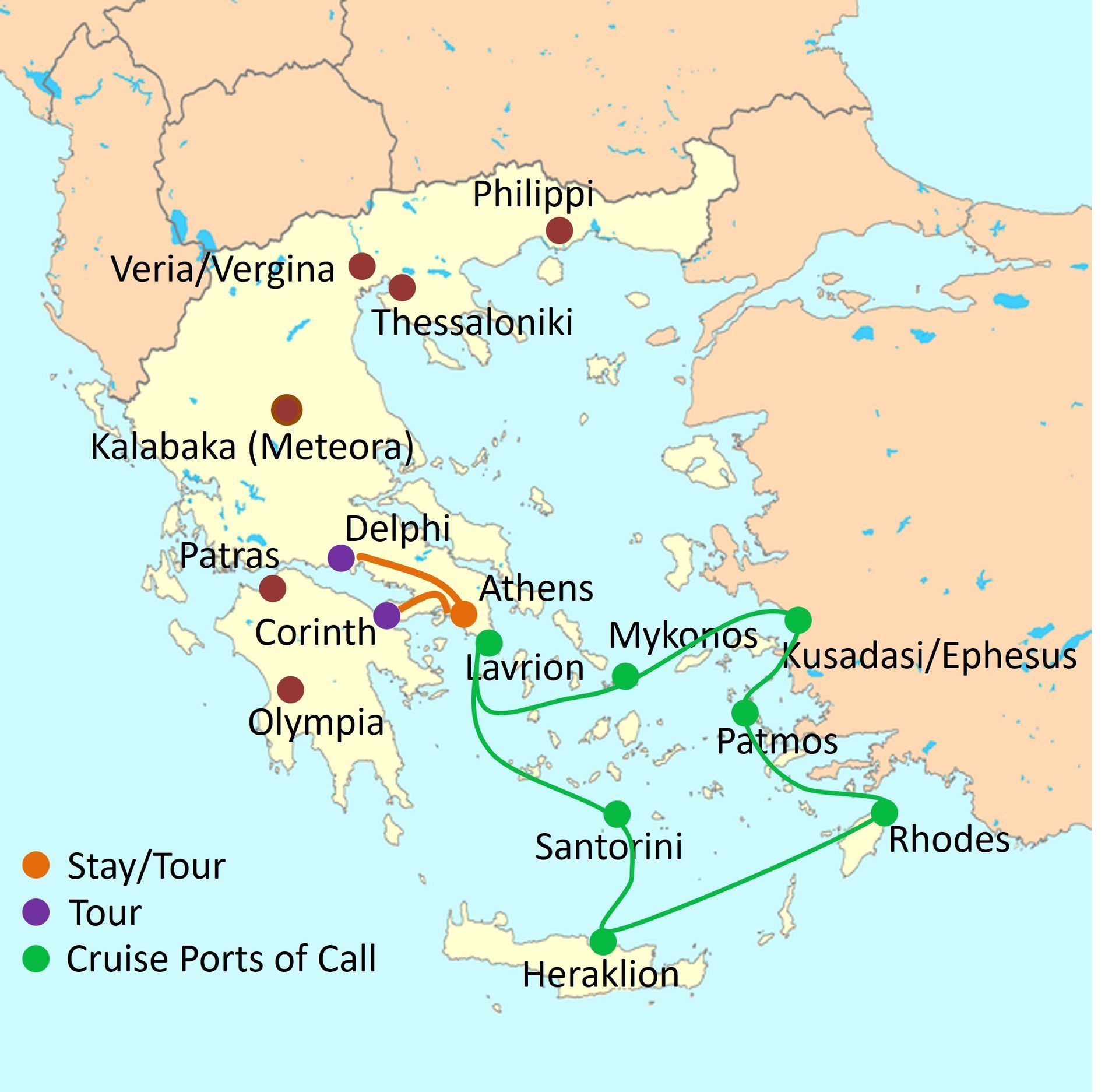 Touring map of Southern Spain and Morocco