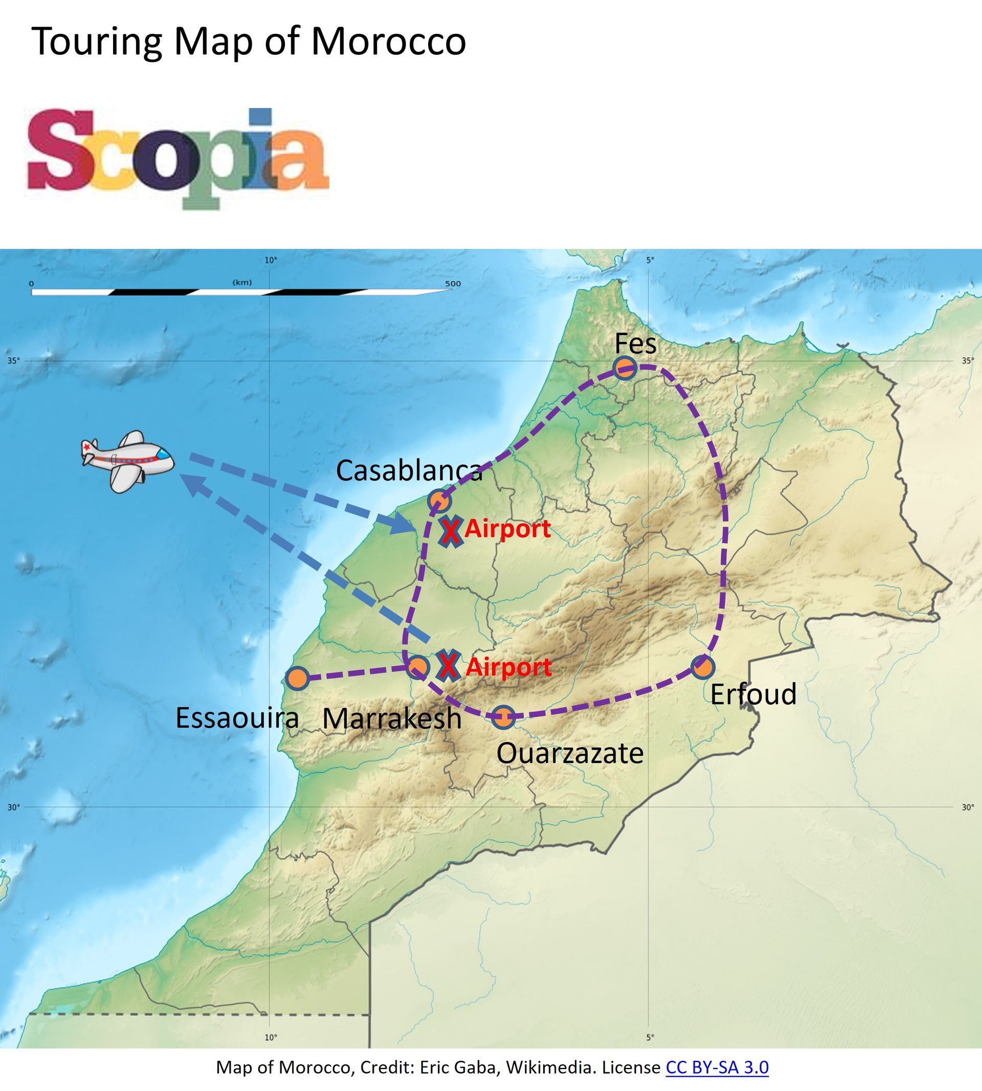 Touring map of Morocco