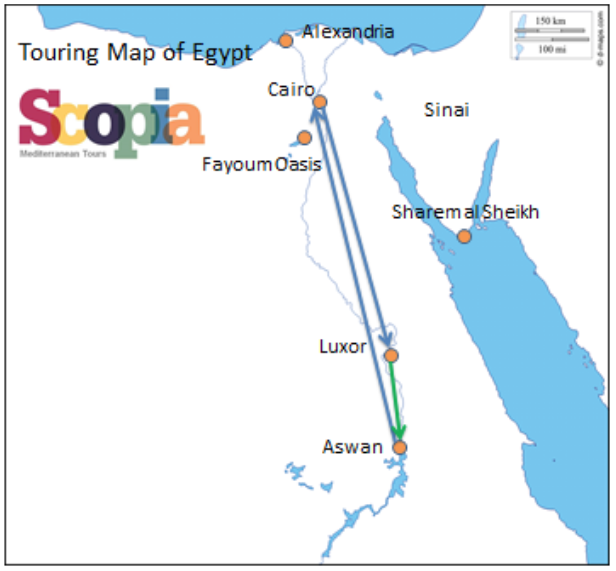 Touring map of Egypt