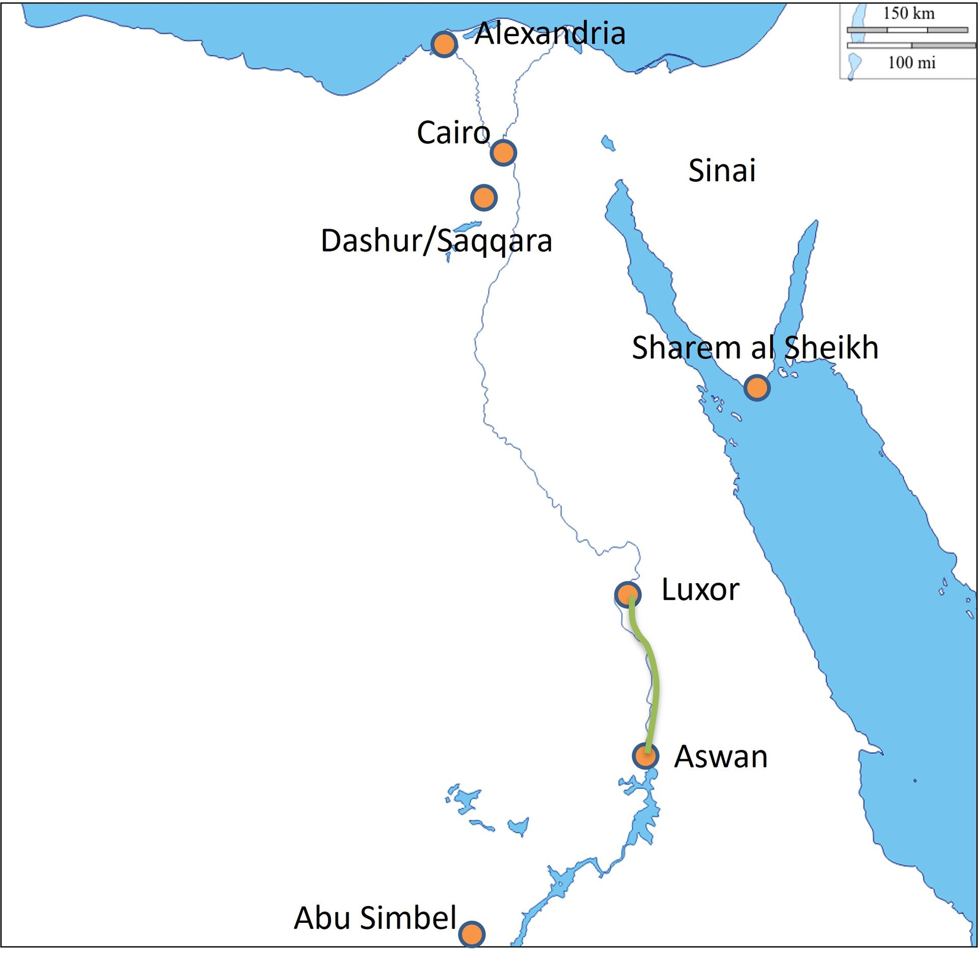 Touring map of Egypt