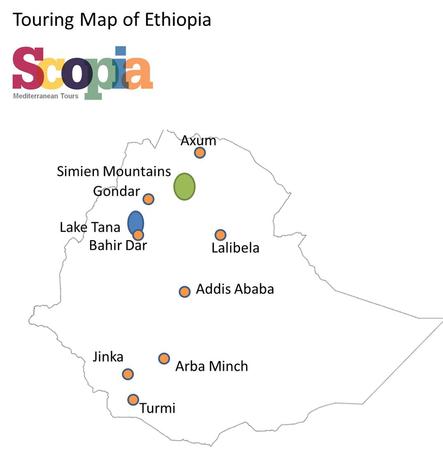 Ethiopia touring map.