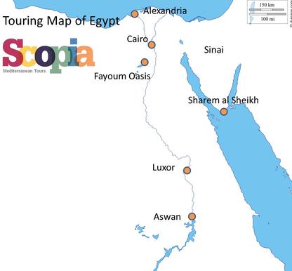 A touring map of Egypt.