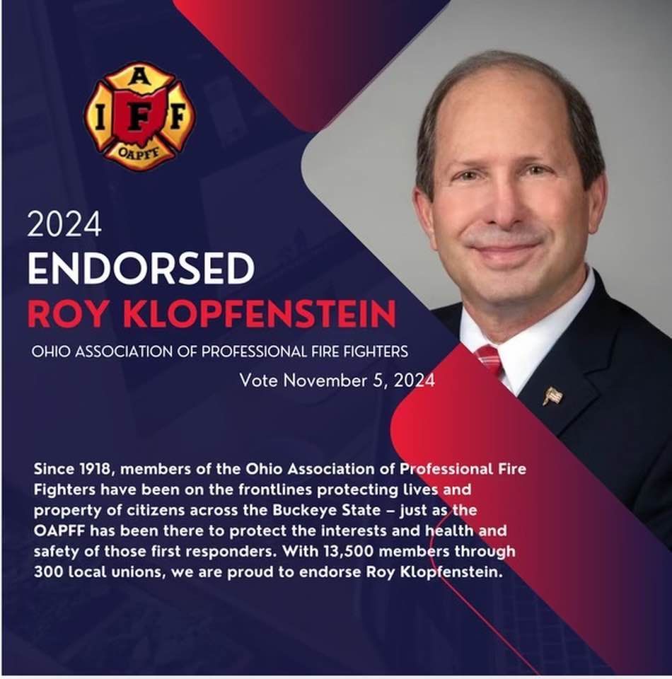 Ohio Association of Fire Fighters Endorsement of Roy Klopfenstein