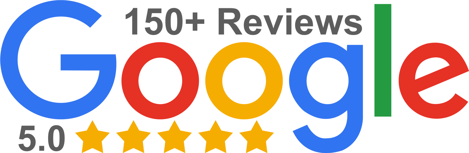 150+ Google Reviews Logo