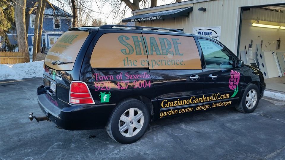 Van with Graziano Gardens LLC decal