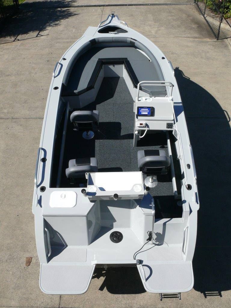 Overhead View of a Grey Aluminum Fishing Boat — In Tune Marine in Mount Isa, QLD