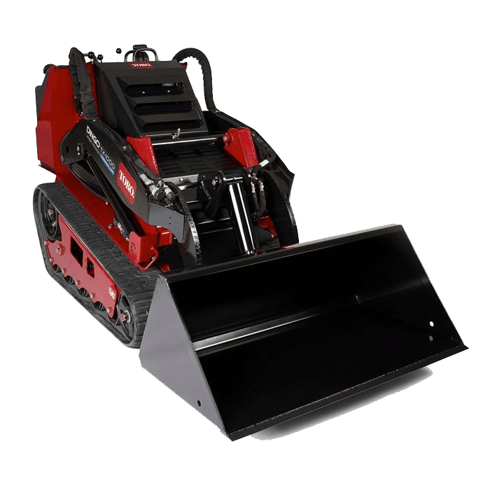 A Red And Black Tractor With A Black Bucket On A White Background — JC Hire In Bli Bli, QLD