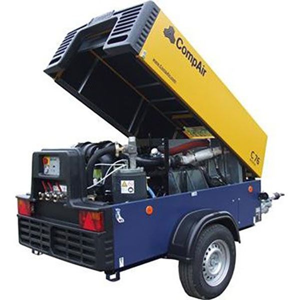 A Compact Air Compressor On A Blue Trailer — JC Hire In Bli Bli, QLD